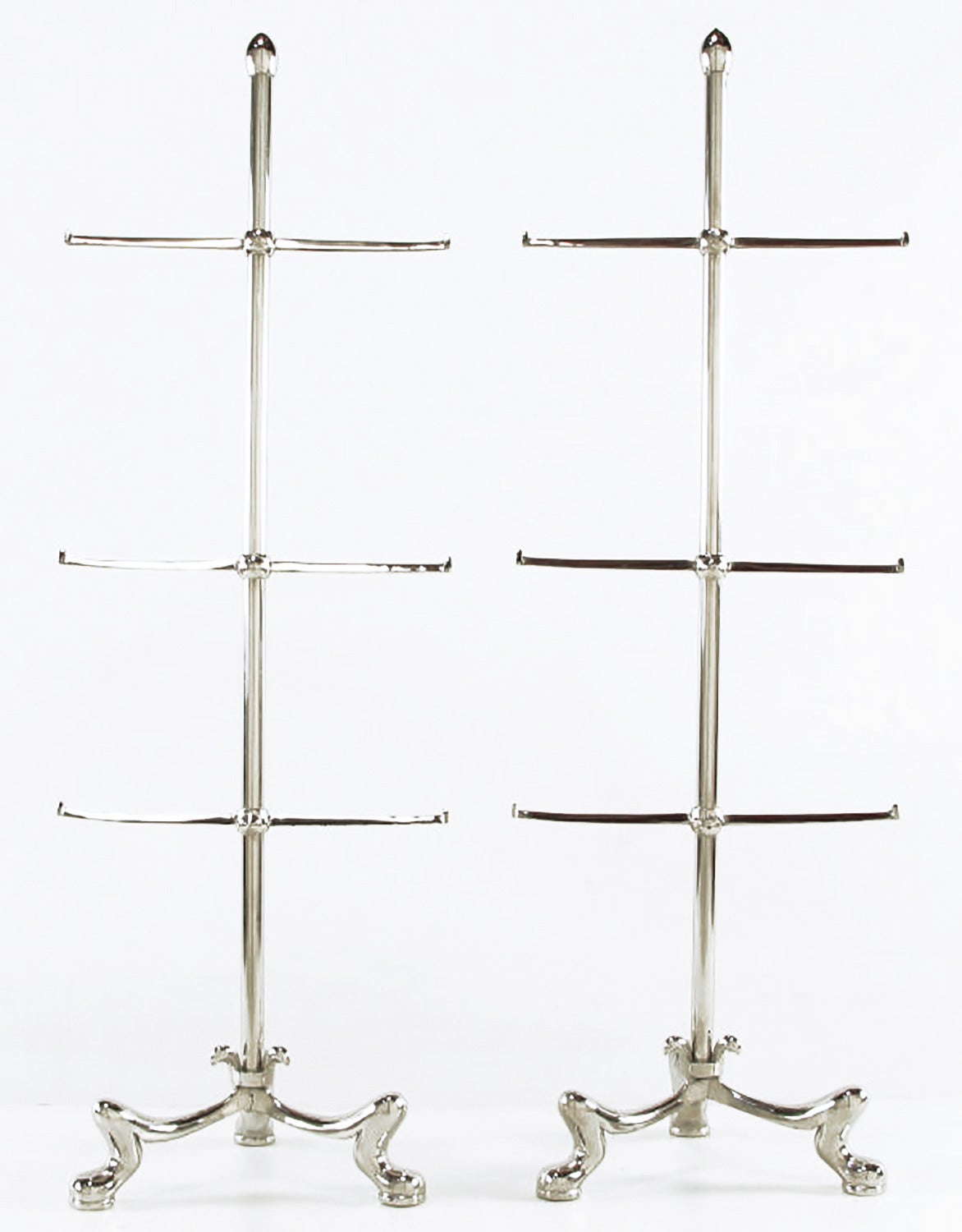 American Pair of Chrome French Regency Style Towel Bars
