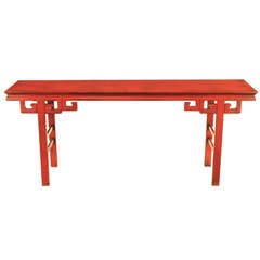 Circa 1950s Chinese Altar Table In Cinnabar Lacquer