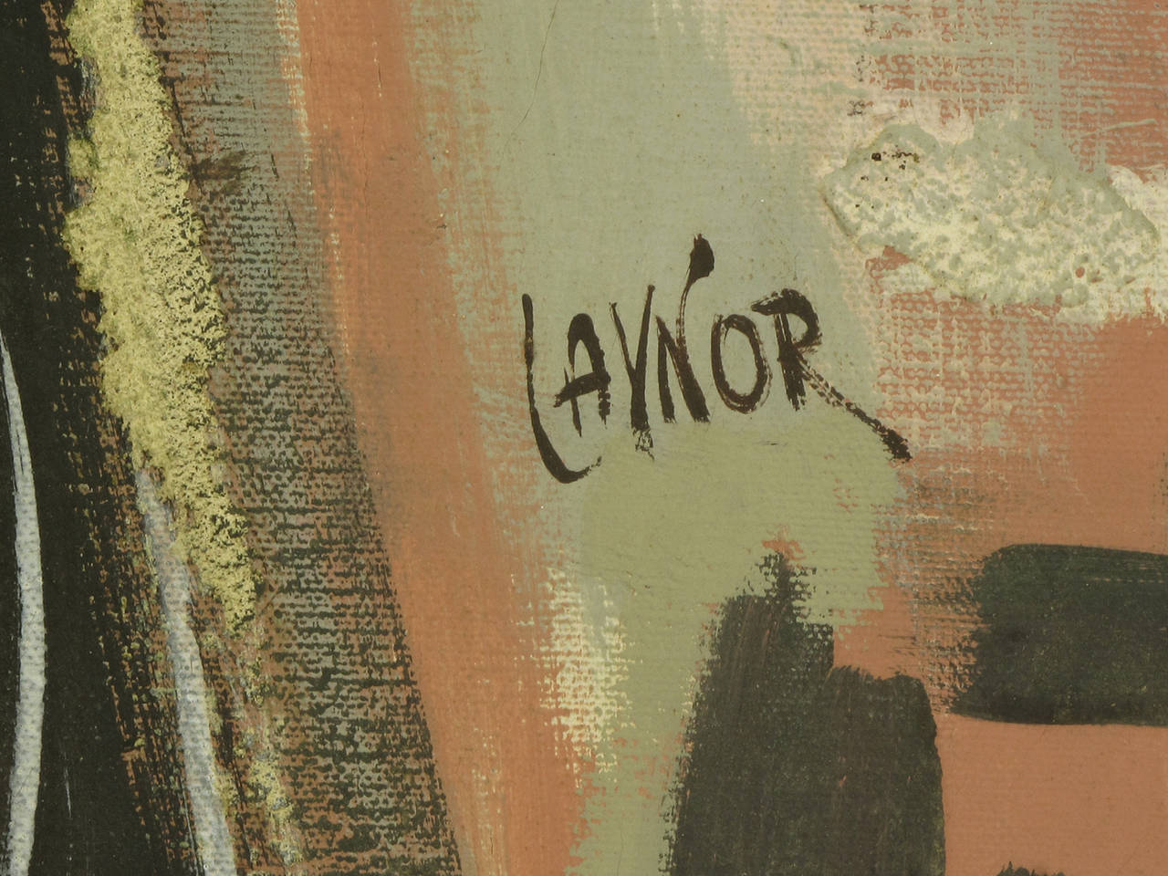 Harold A Laynor Abstrakt Öl auf Leinwand mit dem Titel „Stapho“ im Angebot 4