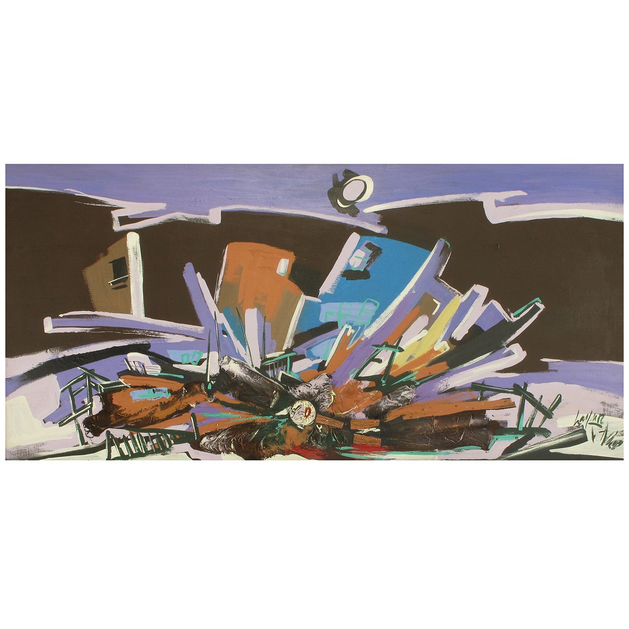 Harold A. Laynor Mixed-Media on Canvas, Titled "Implosion" For Sale