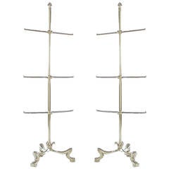 Pair of Chrome French Regency Style Towel Bars