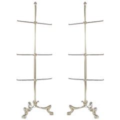 Vintage Pair of Chrome French Regency Style Towel Bars