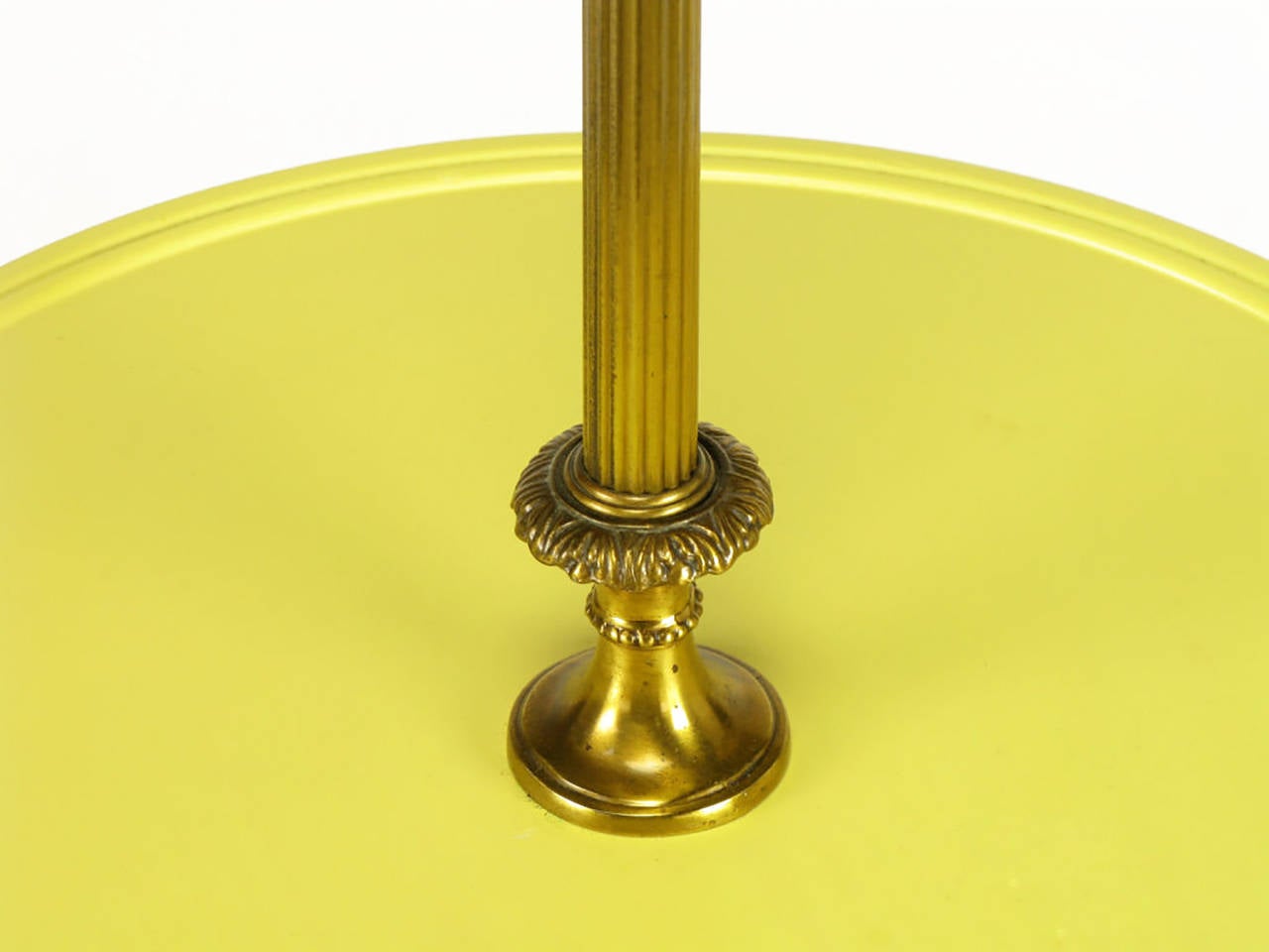 Yellow Lacquered Wood and Brass Regency Floor Lamp For Sale 1