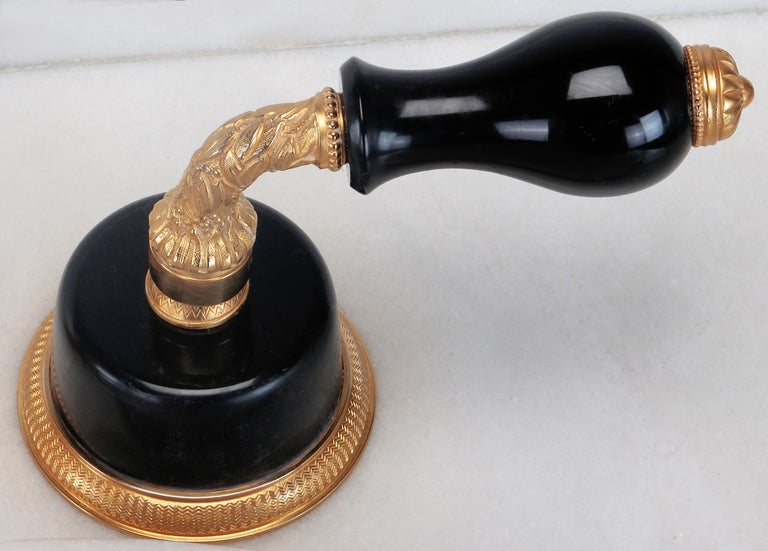 Sherle Wagner Gold Plated Bronze & Onyx Faucet Set 3