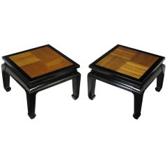 Pair Ming Low Tables With Parquetry Tops 12