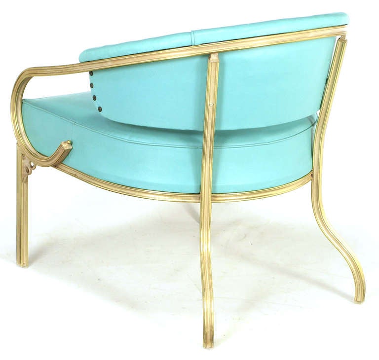Mid-20th Century Four John Van Koert Cymbal Collection Gold & Turquoise Lounge Chairs