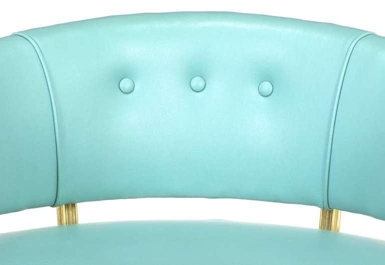 Four John Van Koert Cymbal Collection Gold & Turquoise Lounge Chairs 2