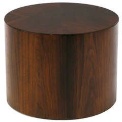 Rosewood Cylinder Drum End Table with Book Matched Top
