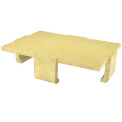 Alessandro For Baker Lacquered Goatskin Coffee Table
