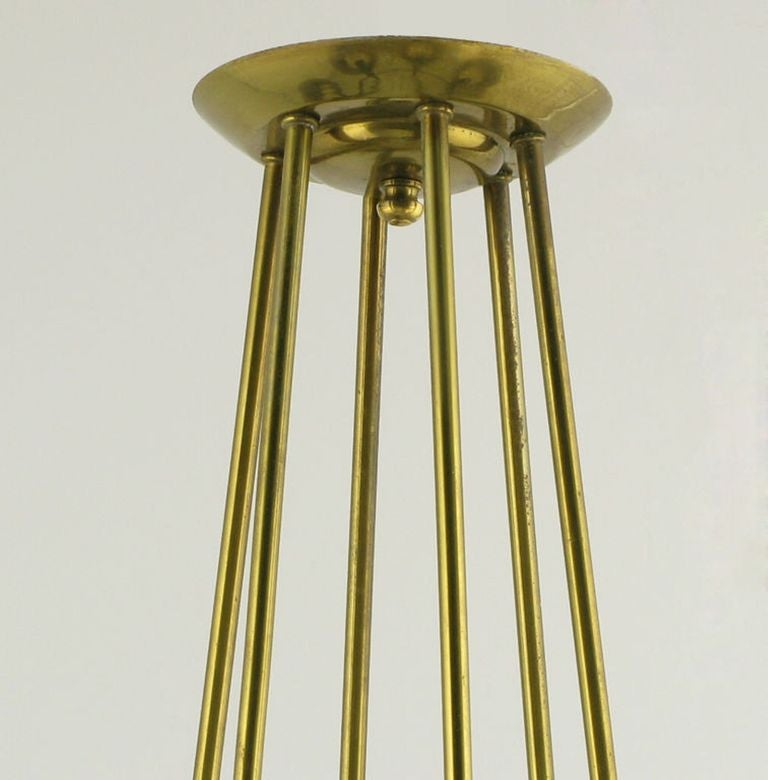 Gerald Thurston Lightolier Pierced Brass Six-Light Chandelier 2