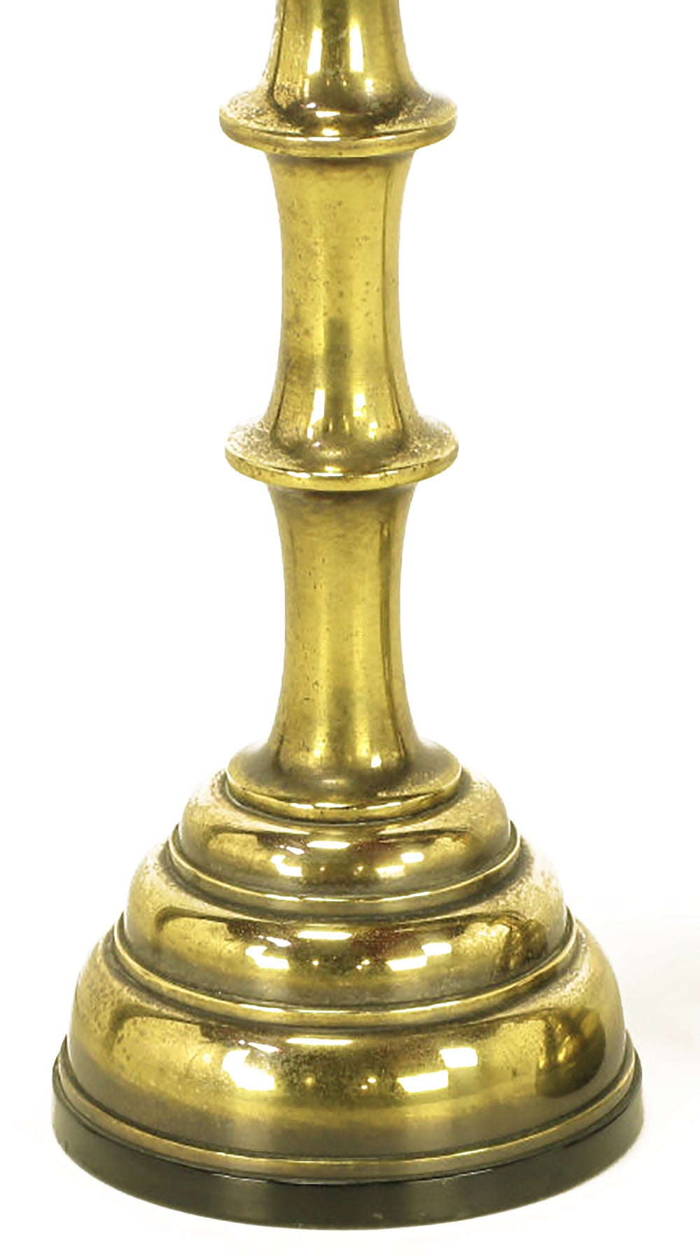 American Pair of Stiffel Patinated Brass Table Lamps For Sale