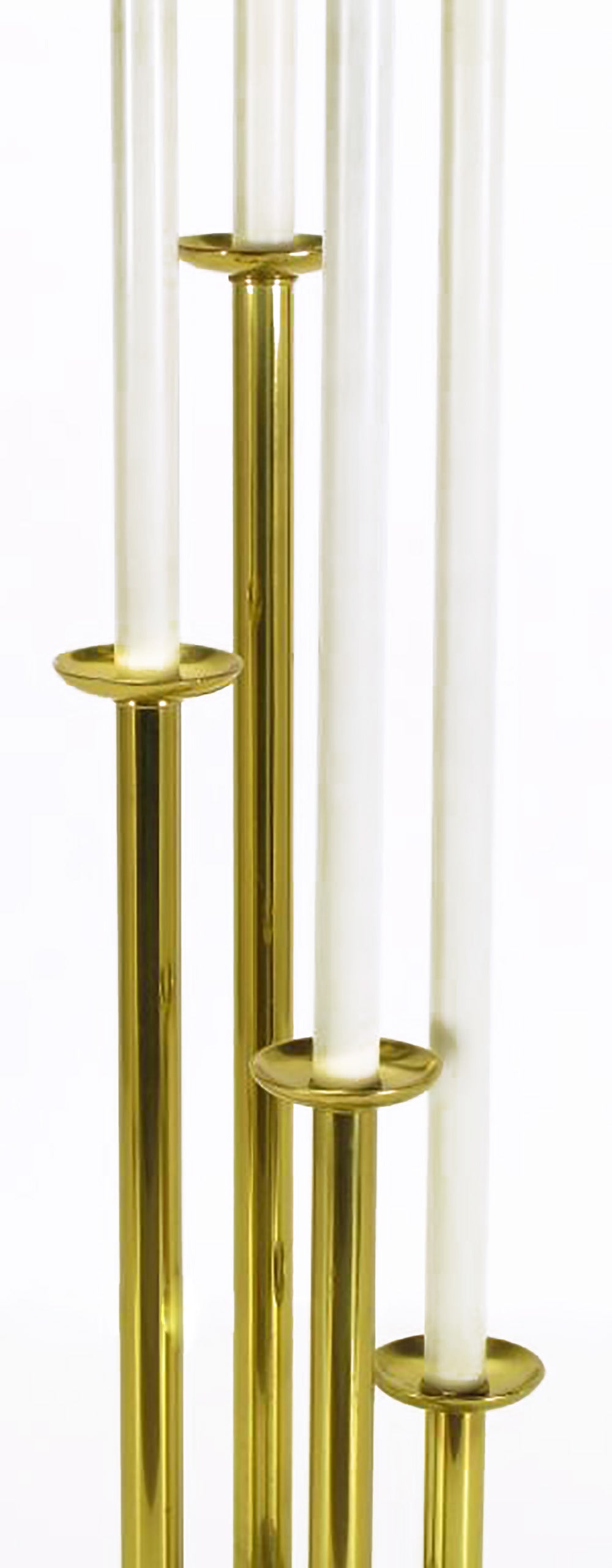 American Rembrandt Tall Brass Candelabra Style Table Lamp For Sale