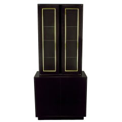 Harvey Probber Ebonized Mahognay Two-Piece Tall cabinet