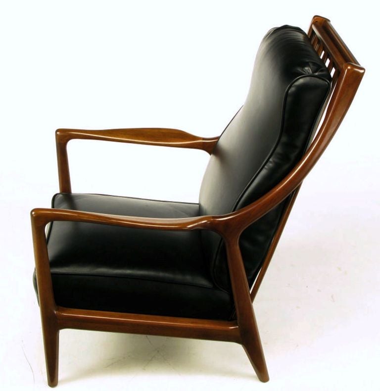 Mid-20th Century Milo Baughman Walnut Lounge Chair & Ottoman
