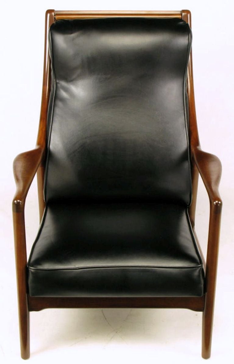 Milo Baughman Walnut Lounge Chair & Ottoman 1