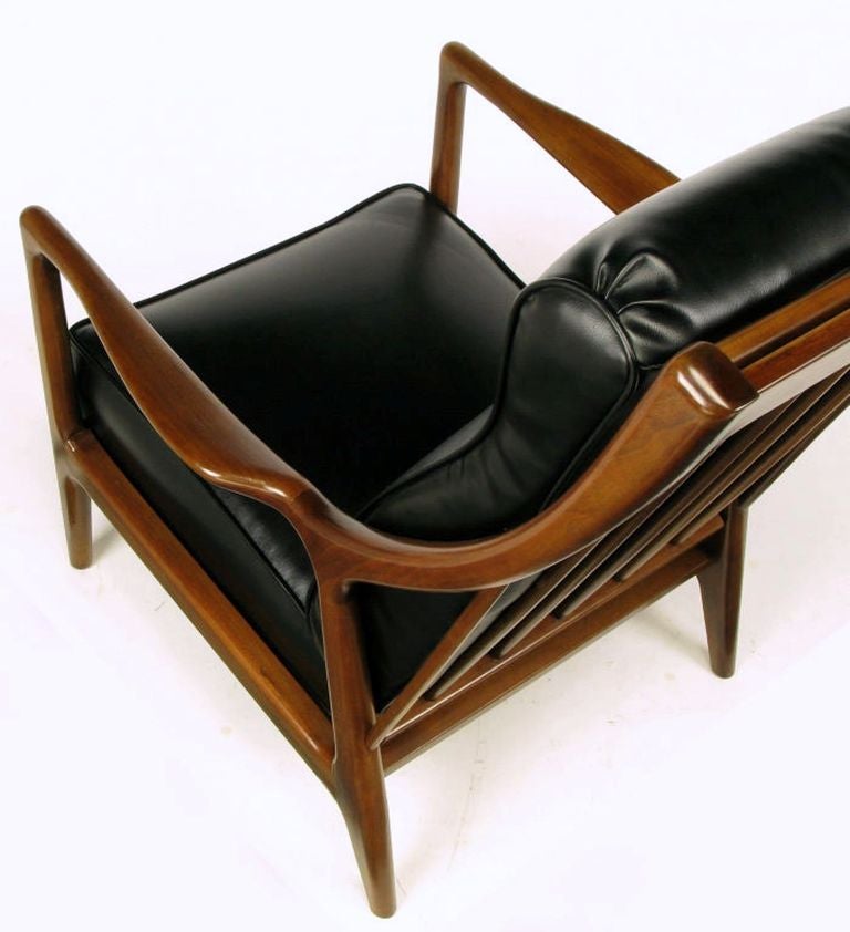 Milo Baughman Walnut Lounge Chair & Ottoman 3