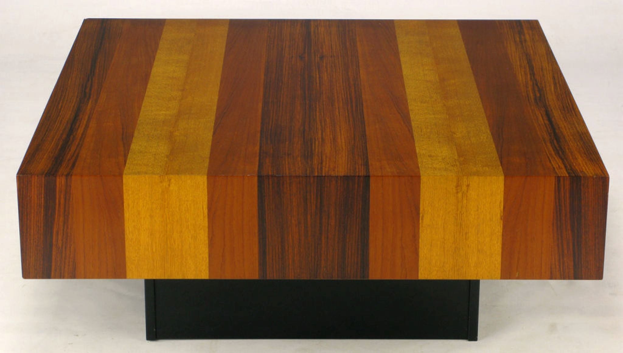 Danish Exotic Wood Parquetry Top Square Coffee Table