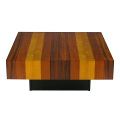Danish Exotic Wood Parquetry Top Square Coffee Table 7