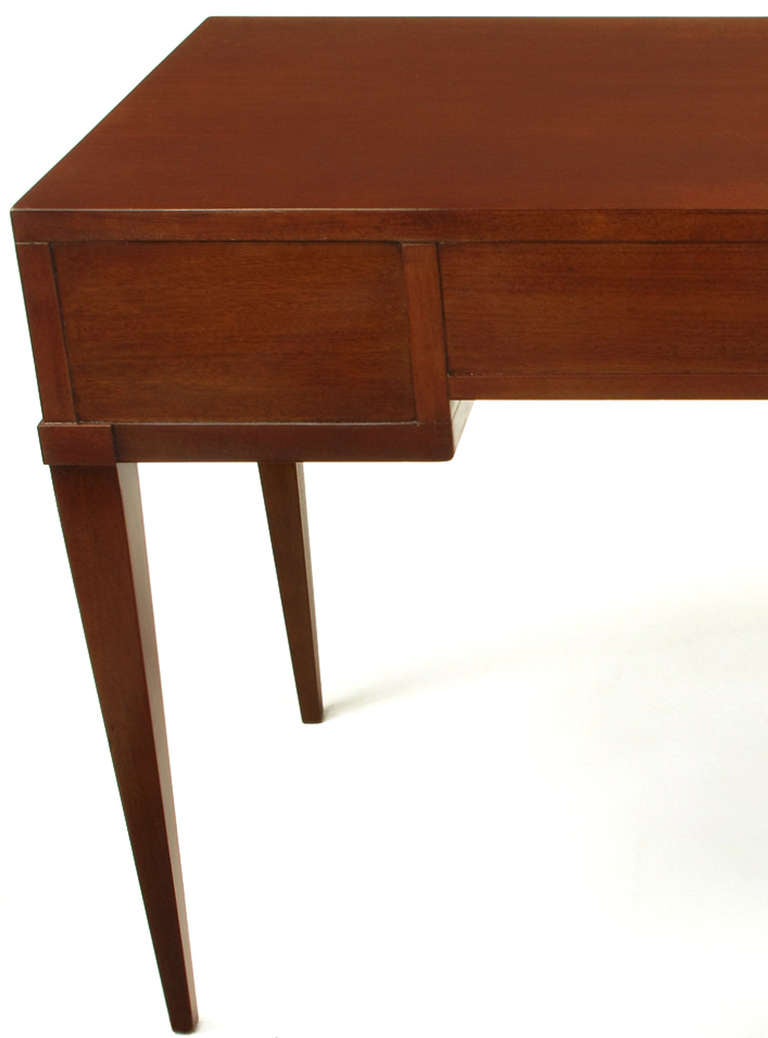 20th Century Fine Arts Furniture Co. Elegant Mahogany Three Drawer Writing Table For Sale