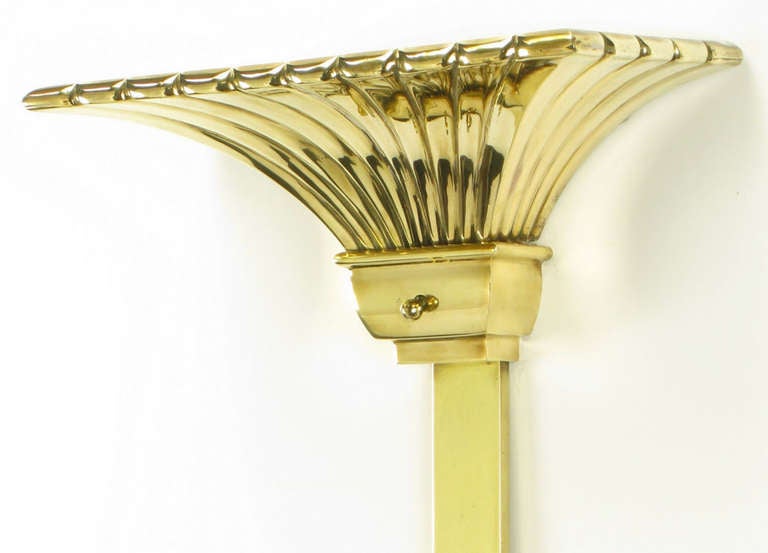 Chapman Lighting Brass Empire Style Wall-Mounted Torchiere In Good Condition For Sale In Chicago, IL