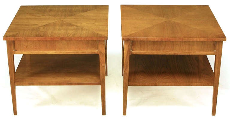 American Pair Michael Taylor New World Mahogany End Tables