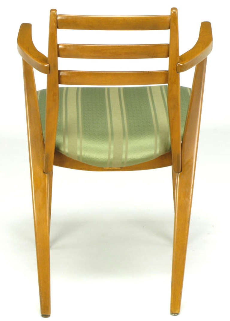 Four Jan Kuypers Birchwood Dining Armchairs for Imperial In Good Condition For Sale In Chicago, IL
