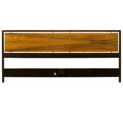 Edward Wormley Rosewood & Ebonized Walnut King Headboard