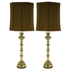 Pair of Stiffel Patinated Brass Table Lamps 10