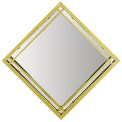 Brass Double Framed Mirror in the Style of Pierre Cardin