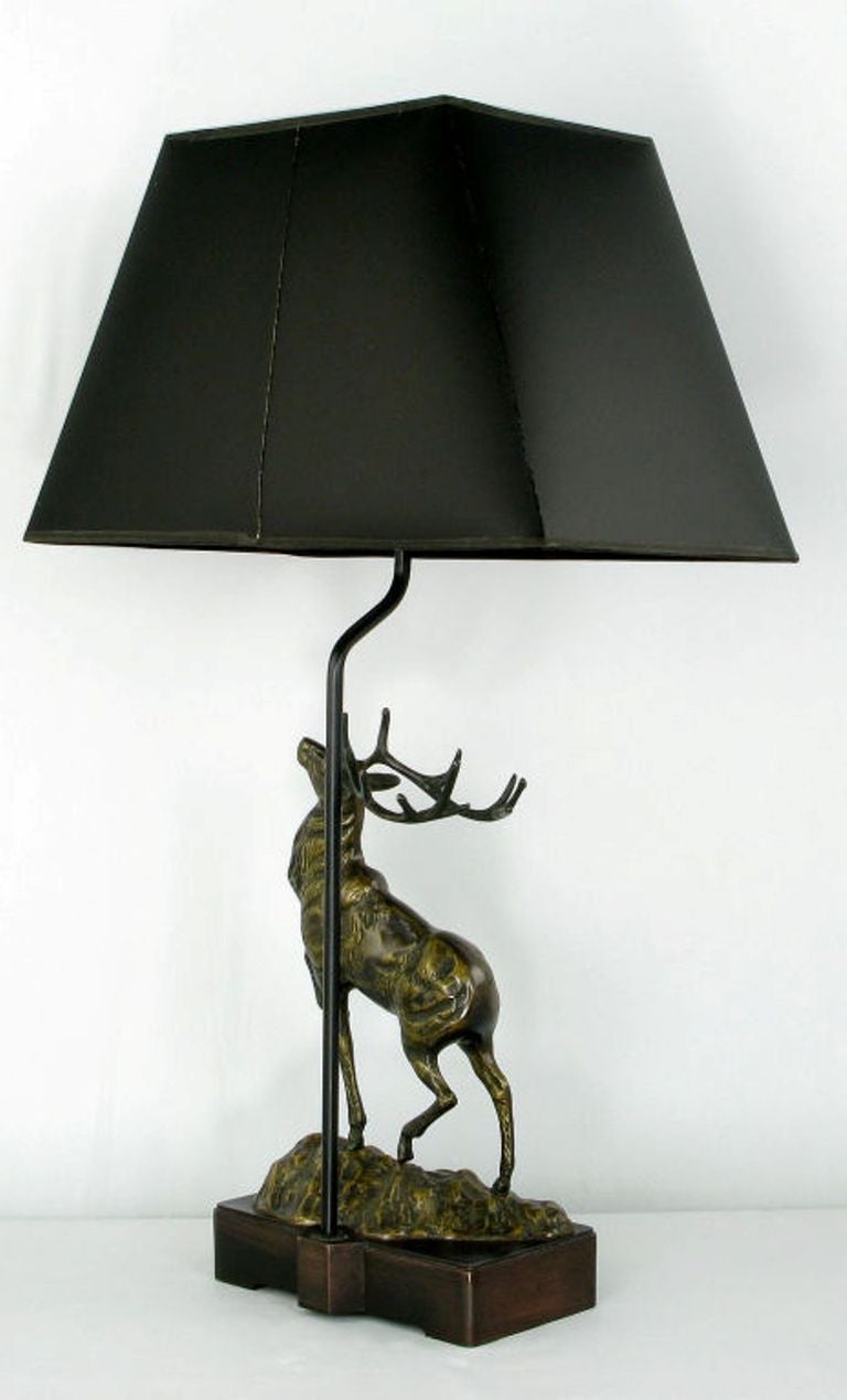 bronze stag lamp