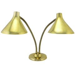 Vintage Laurel Brass Twin-Light Desk Lamp
