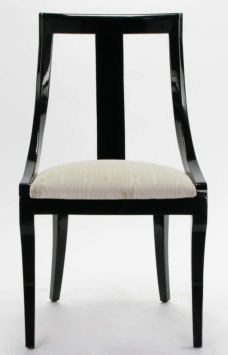 italian black lacquer dining room chairs