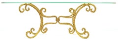 Oval Italian Gilt Braided Metal Rope Coffee Table