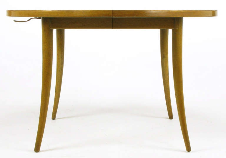 Mid-20th Century Harvey Probber Bleached Mahogany Saber Leg Dining Table