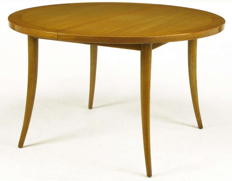 Harvey Probber Bleached Mahogany Saber Leg Dining Table In Excellent Condition In Chicago, IL