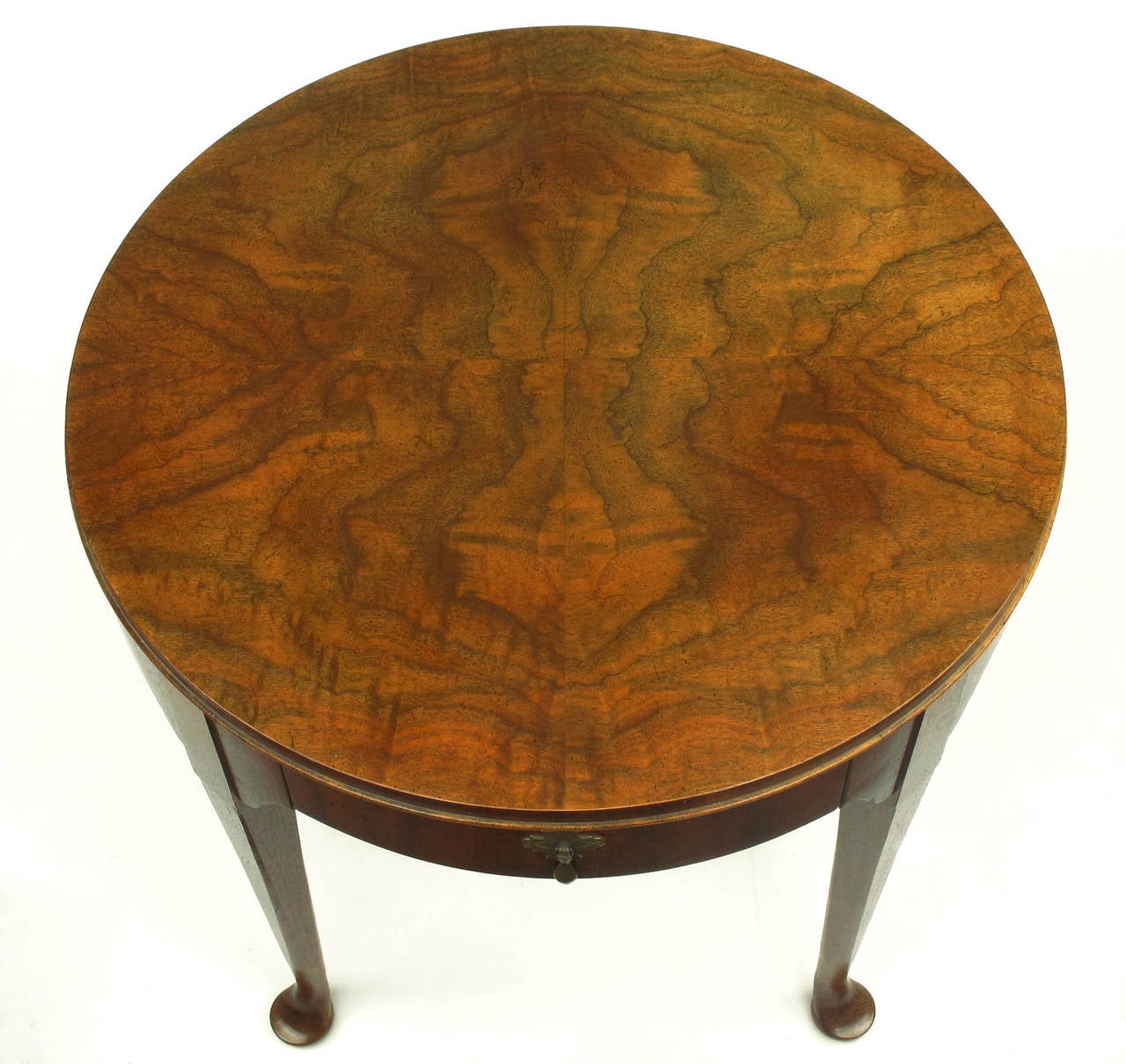Baker Furniture "Milling Road" Figured Walnut Regency Side Table at