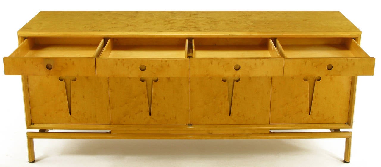 Mid-20th Century Swedish Karelian Birch Pierced Front Dresser