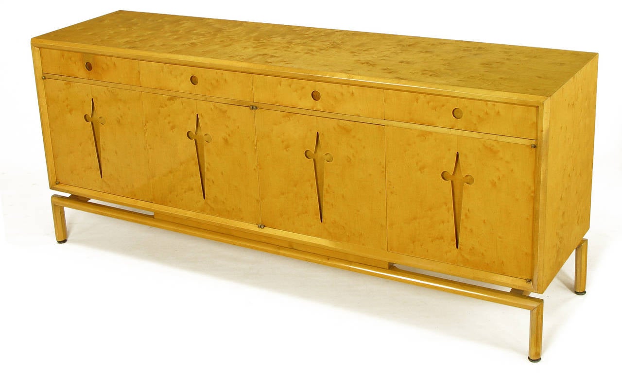 Swedish Karelian Birch Pierced Front Dresser at 1stDibs