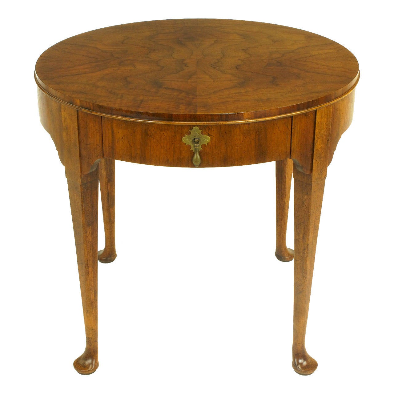 Baker Furniture "Milling Road" Figured Walnut Regency Side Table For Sale at 1stdibs