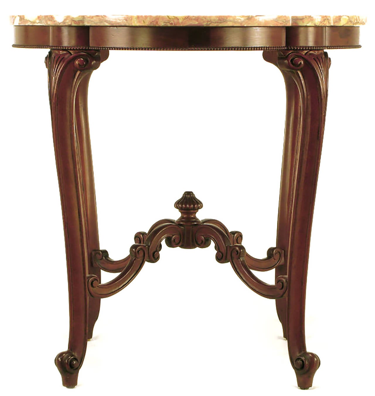 Rococo Mahogany and Rouge Marble Centre Table In Excellent Condition For Sale In Chicago, IL