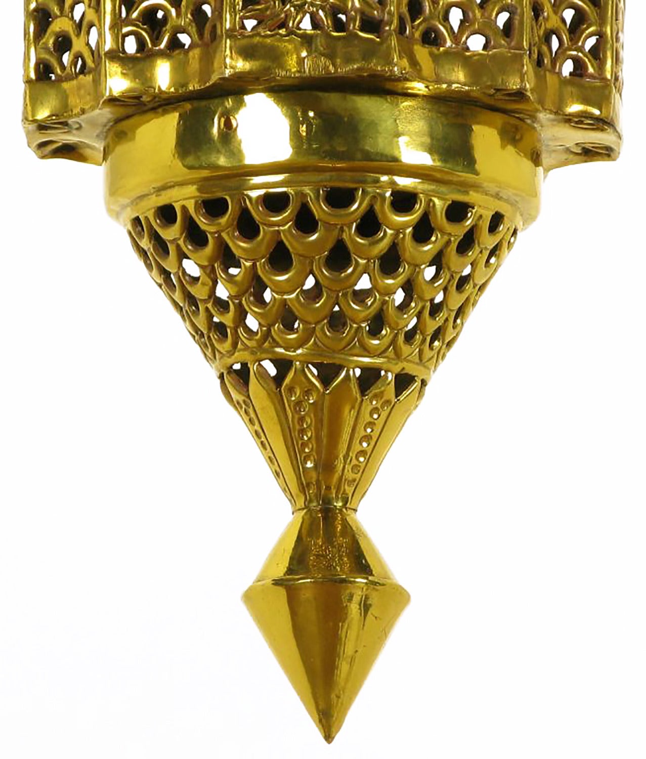 Lampada a sospensione in ottone reticolato in stile marocchino in vendita 1
