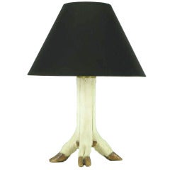 Vintage Deer Hoof Taxidermy Table Lamp
