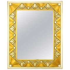 Deco Revival Mirror in Gold and Silver Leaf Finish
