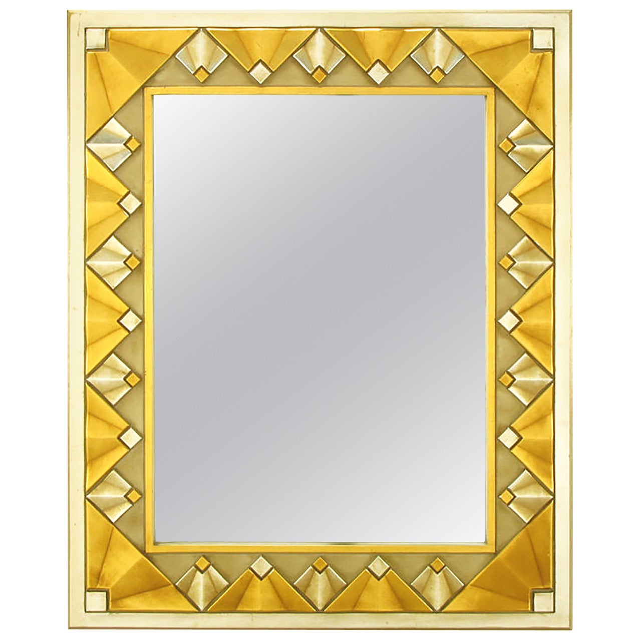 Deco Revival Mirror in Gold and Silver Leaf Finish