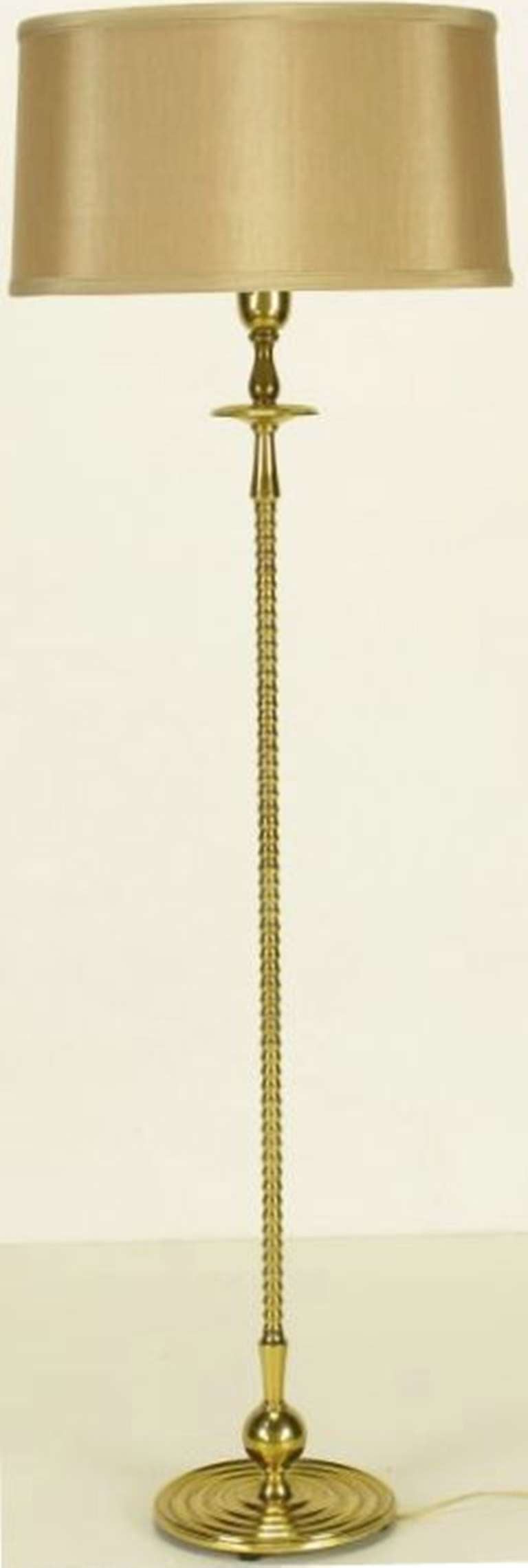 Solid Brass Segmented Column Floor Lamp at 1stDibs