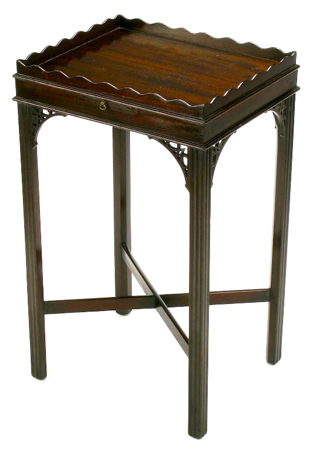 1940s Quigley Scalloped Gallery Mahogany Side Table