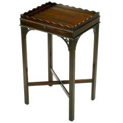 1940s Quigley Scalloped Gallery Mahogany Side Table