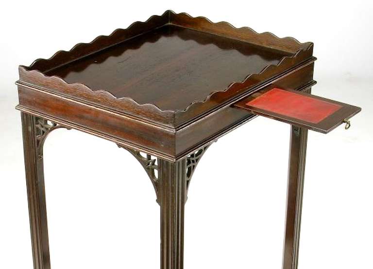 American 1940s Quigley Scalloped Gallery Mahogany Side Table