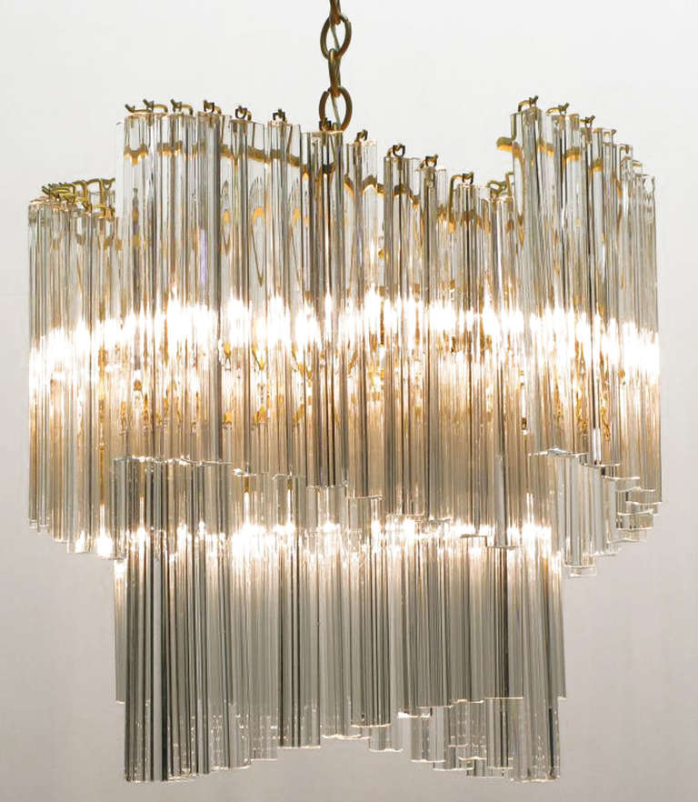 Exceptional Venini Spiral Chandelier With 12
