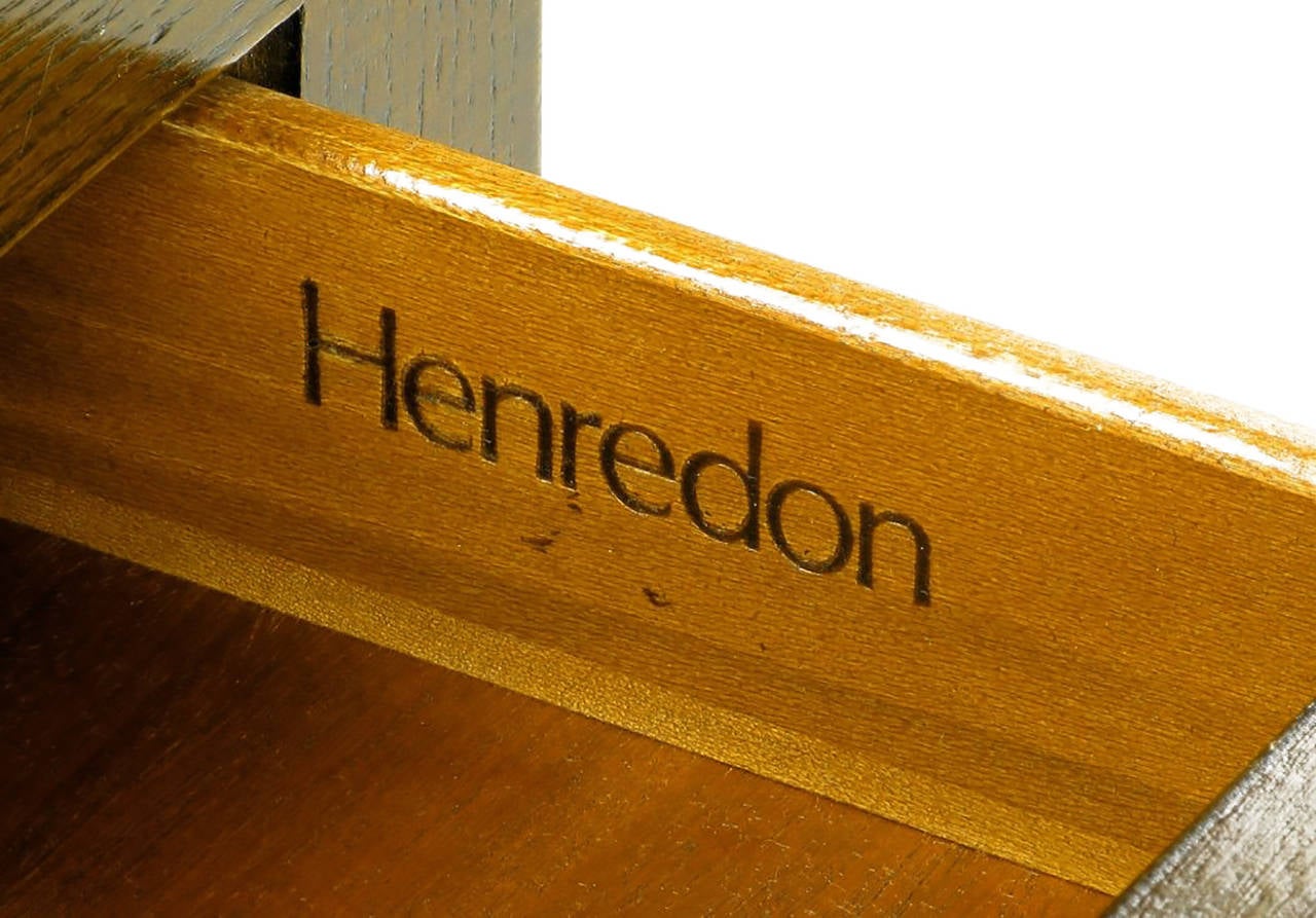 Henredon Parquetry Top Burl Walnut Campaign End Table 1